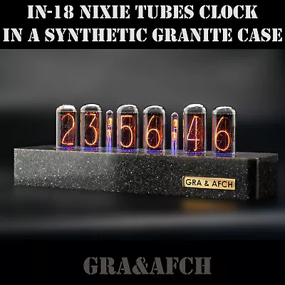 IN-18 Nixie Tubes Clock Synthetic Granite Case GPS 12/24H FREE DELIVERY 3-5 Days - Image 1 of 4