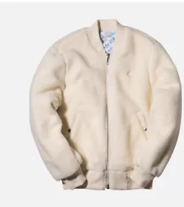 adidas Originals x Alexander Wang Reversible Fleece Boxy Bomber Jacket Cream XS - Picture 1 of 10