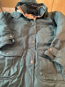 PARKA DONNA VINTAGE LANDS END PIUMA D’OCA VERDE TAGLIA M 10 12 - Foto 1 di 9