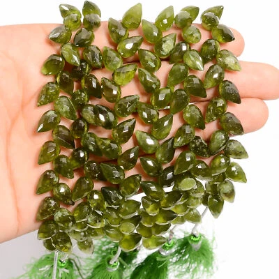 Cuentas facetadas lágrima lágrima piedras preciosas serpentinas naturales 8X6 10X6 mm hilo 18-22 piezas Foto 1 de 4