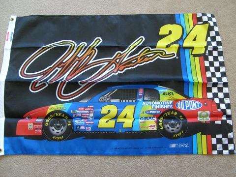 NEW NASCAR JEFF GORDON # 24 BLACK 30"X42" FLAG WITH GROMMETS Cover