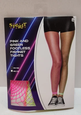 Medias Spirit Halloween Rosa Y Verde Neón Sin Pies S/M Disfraz Nuevo Foto 1 de 4