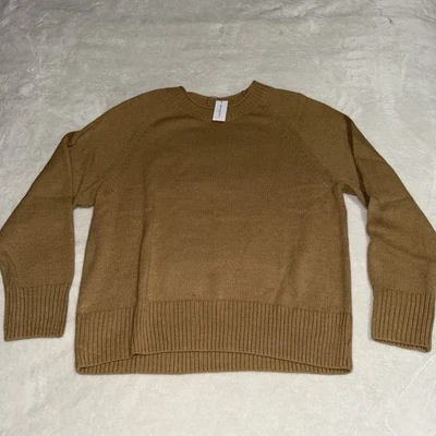 Suéter para mujer Banana Republic Forever bronceado camel cuello redondo talla grande Foto 1 de 4