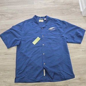 Cubavera Shirt Mens Large Blue Short Sleeve Button Up - Picture 1 of 10