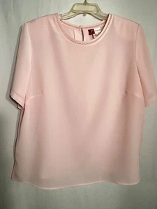 DAMEN 2XL XXL ROSA PULLOVER SCHLÜSSELLOCH KNOPFLEISTE HINTEN KURZARM BLUSE JM WOMAN - Bild 1 von 7