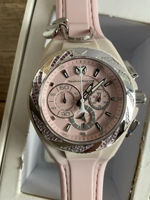 Reloj cronógrafo TechnoMarine 113016 Cruise Locker con dije brillante diamante $1,250 Foto 1 de 4