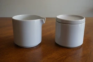 Weiß Bauhaus Trend Pacific Kaffee Tee Milchkännchen & Zucker Set Isamu Kenmochi Vintage - Bild 1 von 11