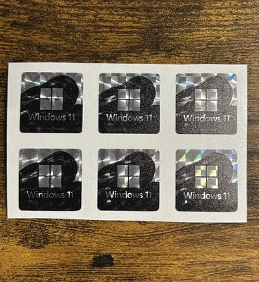 6x Windows 11 Prismatic Desktop / Laptop sticker label (NEW) - Image 1 of 2