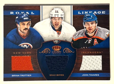 TROTTIER / BOYES / TAVARES 2012-13 CROWN ROYALE ROYAL LINEAGE JERSEYS RL-NYI - Image 1 of 2