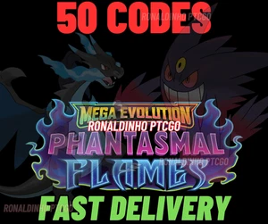 50x Phantasmal Flames Codes Booster Pokémon TCG LIVE - PTCGL - SENT FAST - Picture 1 of 1