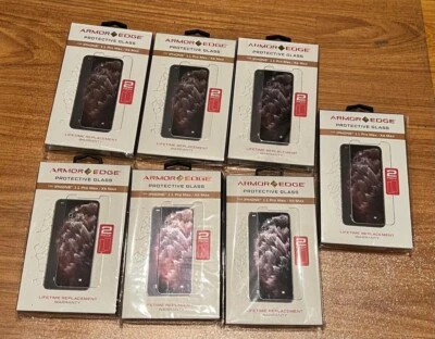 LOTE DE 7 - Armor Edge PROTECTOR PANTALLA CRISTAL IPhone 11 Pro Max (2 EN CADA Pack) Foto 1 de 2