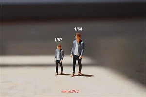 1:87 Casual Coat Man Scene Props Mini Doll Figures Model Fit Cars Vehicles Toys - Picture 1 of 6