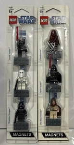 2 LEGO Star Wars Magnets Chewbacca Darth Vader Obi Wan Kenobi Troopers Magnet - Picture 1 of 4
