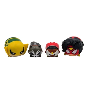 Disney Marvel Tsum Tsum Spider Woman Falcon Rocket Raccoon Iron Fist PVC Toy Lot - Picture 1 of 10