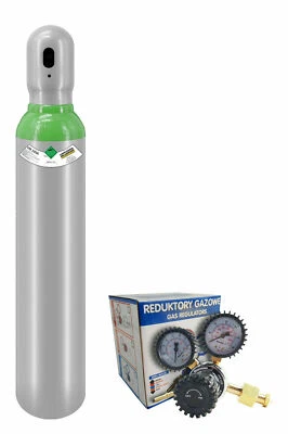 Gasflasche 8Liter MIX: ARGON(82%) + CO2(18%) Schutzgas Schweißgas MIG Gasregler