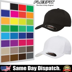 Flexfit Adult ORIGINAL Cool & Dry Sport Fitted Baseball Blank Cap Hat 6597 - Picture 1 of 6
