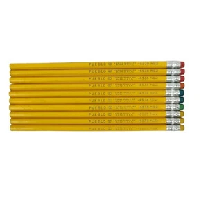 Vintage Rare Pueblo Empire Pencil Co USA Lot of 10 Yellow Colored Barrel Pencils - Picture 1 of 4