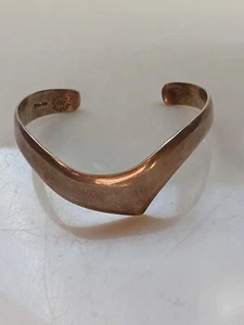 VINTAGE TAXCO MEXICO 925 MODERNIST CUFF BRACELET OPEN WORK SIGNED - Picture 1 of 14