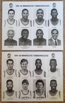 MINNESOTA TIMBERWOLVES 1991-92 MEDIA PHOTOS Compete Team Set 8x10 SAM MITCHELL - Image 1 of 3