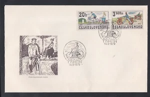 CZECHOSLOVAKIA 1979 2 FIRST DAY COVERS BICYCLES OVER THE YEARS + CACHET - Picture 1 of 2