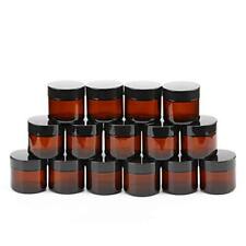  15 Pack of 2 oz Amber Round Glass Jars,with Inner Liners and 2oz/Amber/15pack