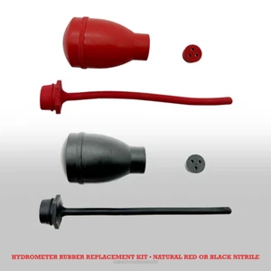 Hydrometer Rubber Replacement Kit - Bulb, Cork, Tip, Natural Red or Nitrile - Picture 1 of 3