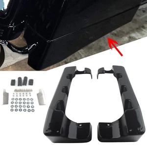 Estensione borsa da sella allungata 4" nero lucido per Harley Road King 1997-2013 - Foto 1 di 11