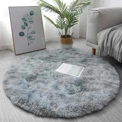 Living Room Round Rug Carpet Nonslip Bedside Coffee Table Mat Thick Pile Rugs - Image 1 of 4