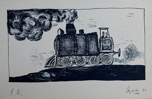 Aznar Joan Carlos Lithographie original signiert Abstrakte Kunst Art Brut - Bild 1 von 1