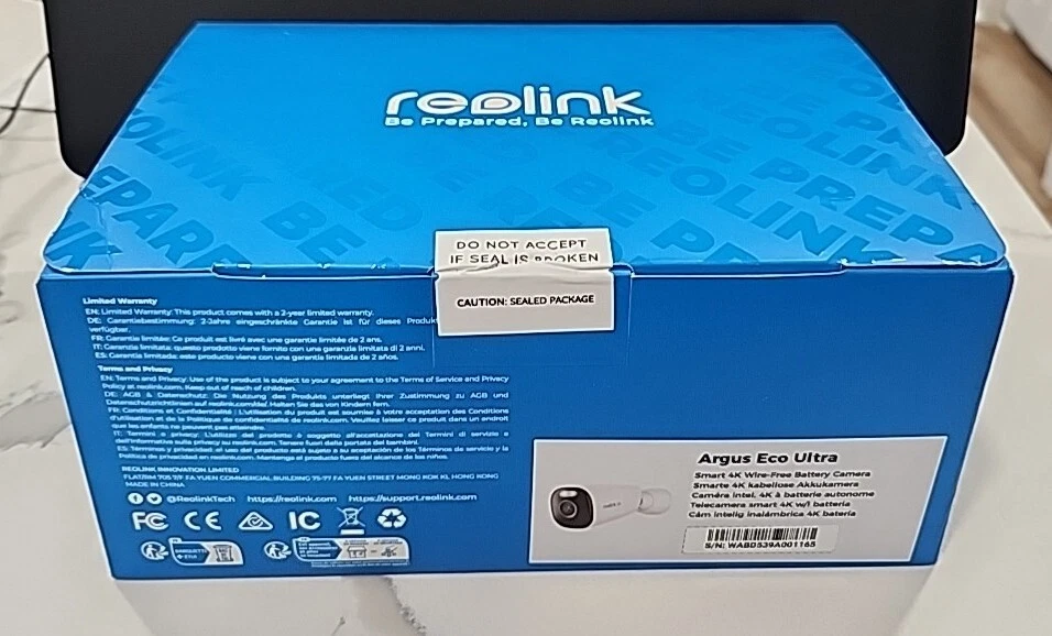 NEW !!! Reolink Smart  Argus Eco Ultra 4K Wire Free Battery Camera NIB  - Image 1 of 4