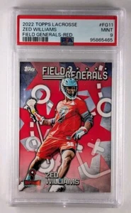 ZED WILLIAMS 2022 Topps PLL Premier Lacrosse Field Generals FG-11 ROSSO #/10  - Foto 1 di 2