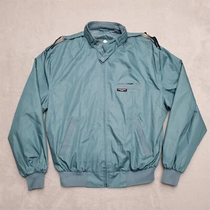 Vintage World Travel Club Jacket Mens Medium Green Bomber Elastic ribbed Waist - Picture 1 of 7