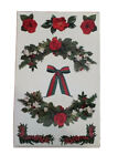 VINTAGE MRS GROSSMAN'S STICKERS Red Roses Bows Wreaths 1998 7 Sheets Yard