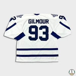 Camiseta deportiva de hockey de la NHL firmada vintage de los 90 CCM Doug Gilmour Toronto Maple Leafs grande - Imagen 1 de 9