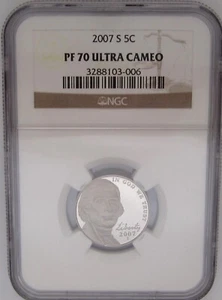 2007-S JEFFERSON NICKEL NGC PF70 ULTRA CAMEO - PERFECT GEM ULTRA CAMEO PROOF - Bild 1 von 5