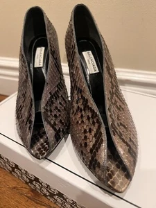 New authentic Balenciaga Green Python Open Toe Stiletto Bootie Sz 37 - Picture 1 of 9