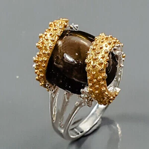 Ring Size 8  Not Enhanced 26ct+ Black Star Sapphire925 Sterling Silver - Picture 1 of 3