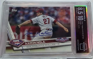 Aaron Nola Auto #1/1 2021 Topps Archives Signature Series Arena Club 8.5 Auto 10 - Picture 1 of 3