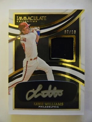 2022 Panini Immaculate Collection Luke Williams Black Jacket Material 07/10 MINT - Image 1 of 3