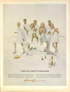 Vintage 1967 Smirnoff Wodka Einschalten eines weißen Weihnachtsdrucks Werbung - Bild 1 von 1