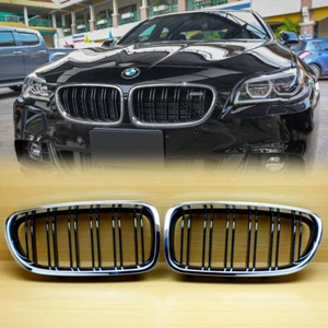 BMW F10 Chrome Shiny Black Front Grille M5 Look 11-16 Sedan Wagon - Picture 1 of 6
