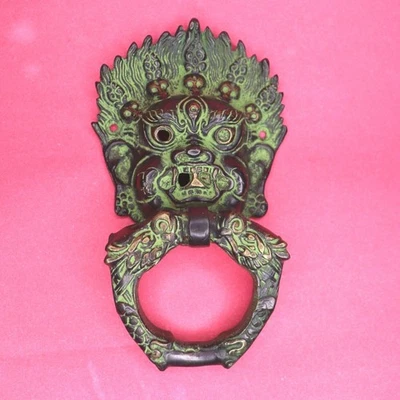 Handcrafted Brass Bhairav Evil Eye Protector Door Knocker Antique Repro Figurine - image 1 of 4
