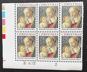 Madonna & Child by Botticelli - (1988) SC# 2399 - Plate block of 6 - 25c - MNH - Picture 1 of 2