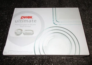 NEW! PYREX ULTIMATE 10 Piece Glass Food Storage Container Set! White Lids - Picture 1 of 2