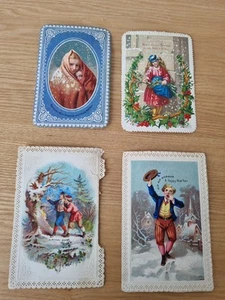 Antique Victorian Christmas Cards c.1870 #7 - Picture 1 of 6