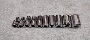 Vintage 10 Piece Craftsman 1/4" Drive 6 Point Socket Set Made in USA - Picture 1 of 7