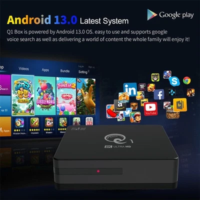 TV Box 2.4G Telecomando Vocale Lettore Rete Casa H313 Android TV Set Top Box - Immagine 1 di 4