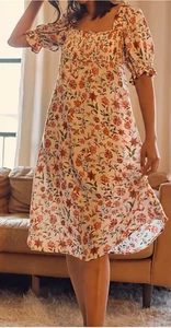 VESTIDO FLORAL MANGA ABULLONADA MUJER MARK D. SIKES ANTHROPOLOGIE TALLA XL - Imagen 1 de 9