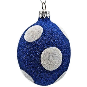 Patricia Breen Eggs Blue Polka Dot White Easter Christmas Spring Tree Ornament - Picture 1 of 10