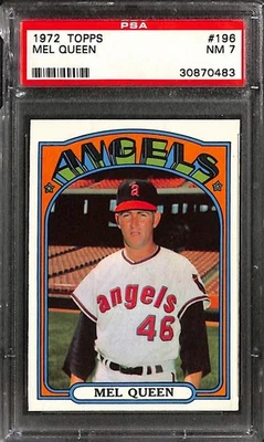 1972 Topps #196 Mel Queen CASE CRACKED PSA 7 NM 30870483  - Image 1 of 3
